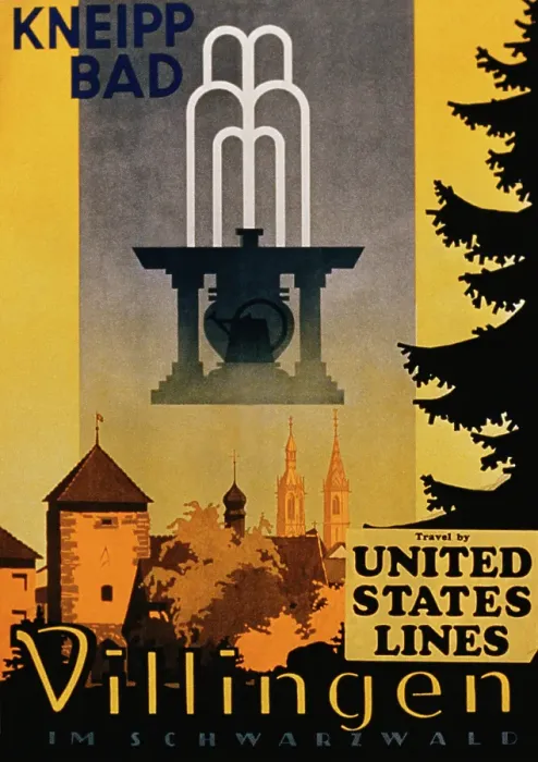 Framed Print : Vintage travel poster for town of Villingen in Germany Framed Print : Vintage travel poster for town of Villingen in Germany