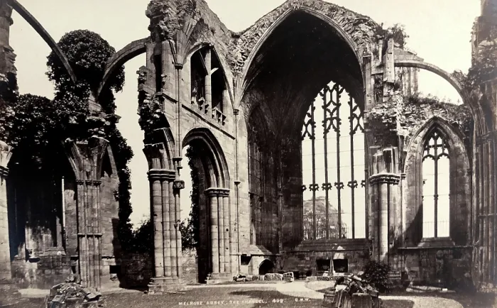 Framed Print : Vintage view of the ruins of he Chapel at Melrose Abbey, 1870s Framed Print : Vintage view of the ruins of he Chapel at Melrose Abbey, 1870s