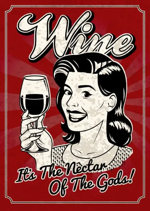 Framed Print : Vintage Woman with Wine Poster Framed Print : Vintage Woman with Wine Poster