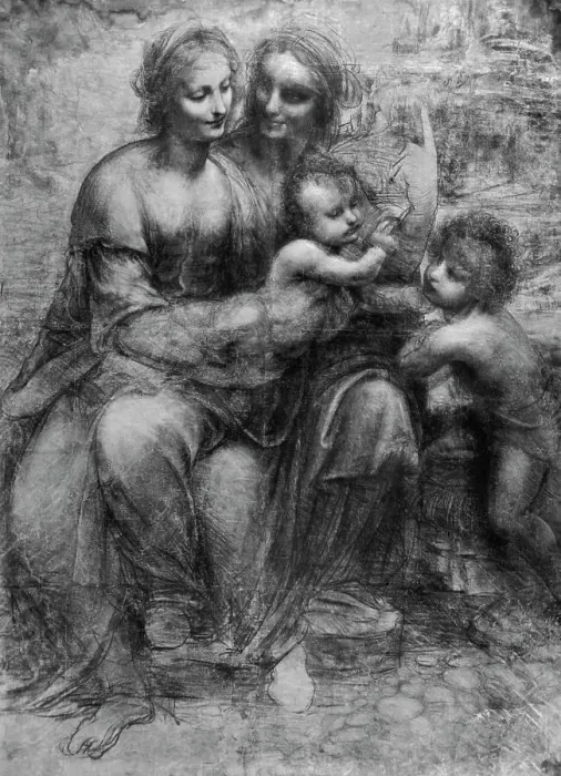 Framed Print : The Virgin and Child with Saint Anne and Saint John the Baptist by Leonardo da Vinci Framed Print : The Virgin and Child with Saint Anne and Saint John the Baptist by Leonardo da Vinci