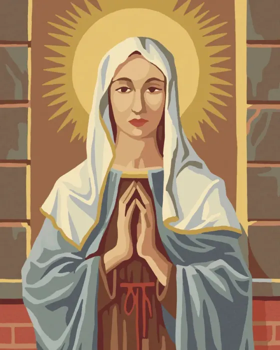 Framed Print : Virgin Mary Paint By Number Framed Print : Virgin Mary Paint By Number