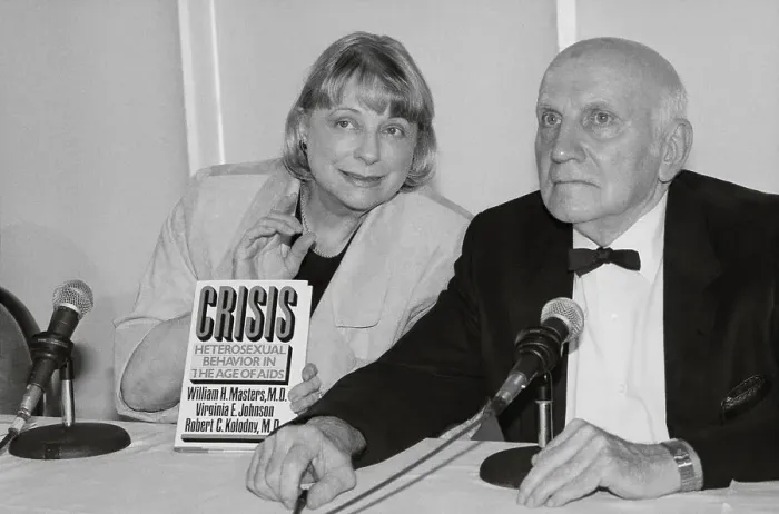 Framed Print : Virginia Johnson and William Masters at Press Conference Framed Print : Virginia Johnson and William Masters at Press Conference