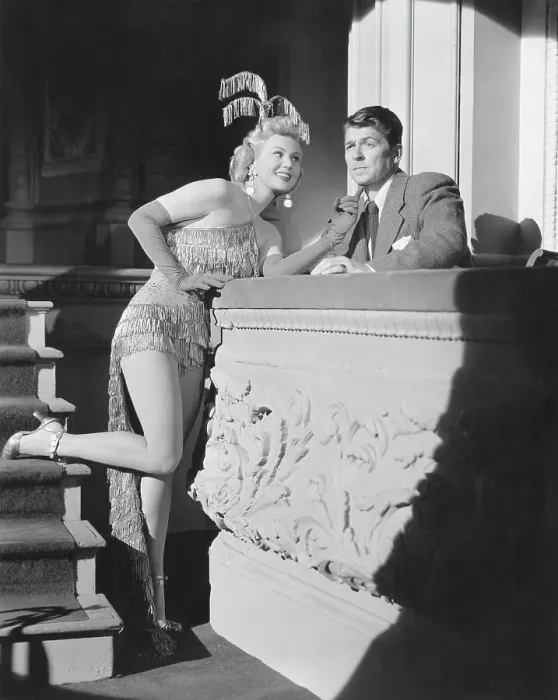 Framed Print : Virginia Mayo Flirting with Ronald Reagan Framed Print : Virginia Mayo Flirting with Ronald Reagan