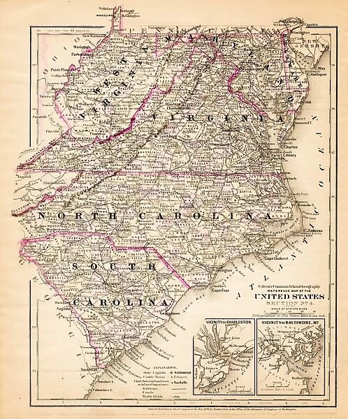 Virginia North Carolina map 1881