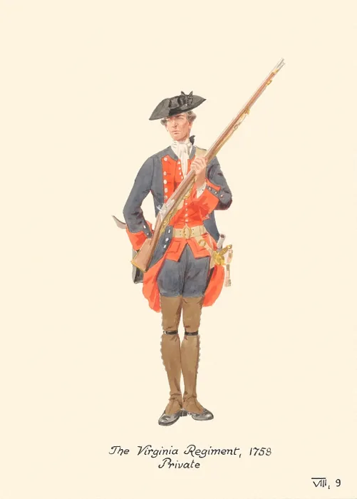 Framed Print : Virginia Regiment Private 1758