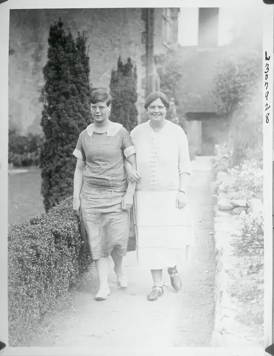Framed Print : Viscountess Rhondda Strolling with Friend Framed Print : Viscountess Rhondda Strolling with Friend
