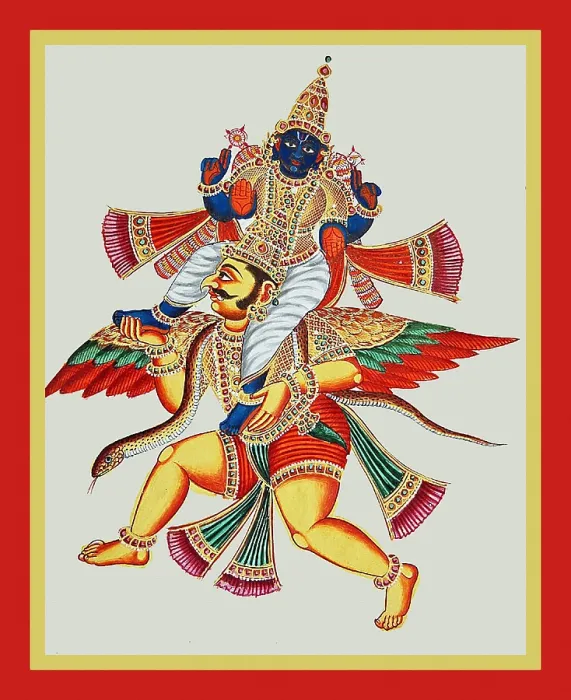 Framed Print : Vishnu carried on the shoulders of his vahana Framed Print : Vishnu carried on the shoulders of his vahana