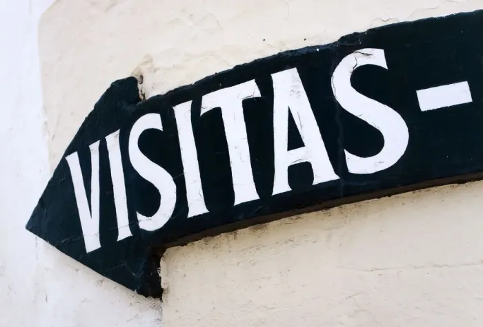Framed Print : Visitas, sign in Spain, Europe Framed Print : Visitas, sign in Spain, Europe