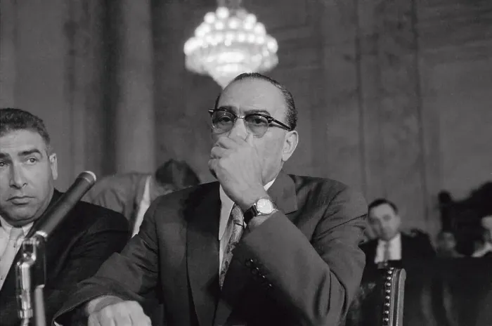 Framed Print : Vito Genovese with His Hand over His Mouth Framed Print : Vito Genovese with His Hand over His Mouth