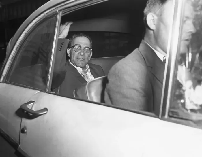 Framed Print : Vito Genovese Waving From Car Framed Print : Vito Genovese Waving From Car