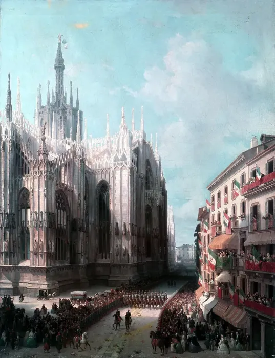 Framed Print : Vittorio Emanuele II and Napoleon III out of the Milan Cathedral (Vittorio Emanuele II e Napoleone III escono dal Duomo di Milano) Framed Print : Vittorio Emanuele II and Napoleon III out of the Milan Cathedral (Vittorio Emanuele II e Napoleone III escono dal Duomo di Milano)