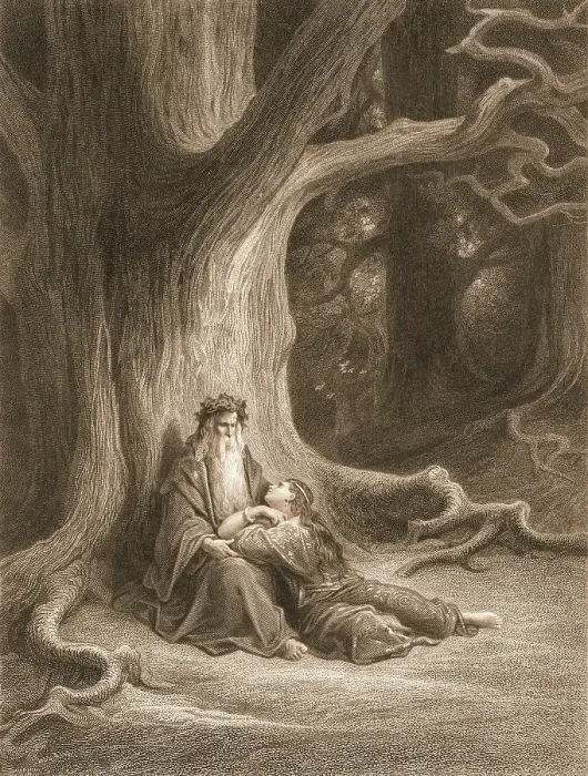 Framed Print : Vivian And Merlin Repose By Gustave Dore Framed Print : Vivian And Merlin Repose By Gustave Dore