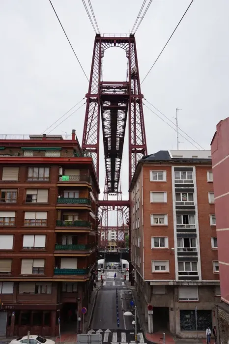 Framed Print : Vizcaya Bridge between houses in Portugalete, Spain Framed Print : Vizcaya Bridge between houses in Portugalete, Spain