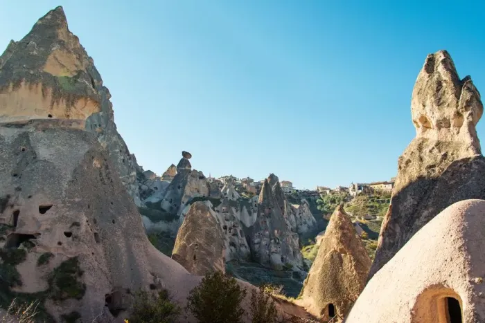 Framed Print : Volcanic rock carved homes near Goreme Framed Print : Volcanic rock carved homes near Goreme