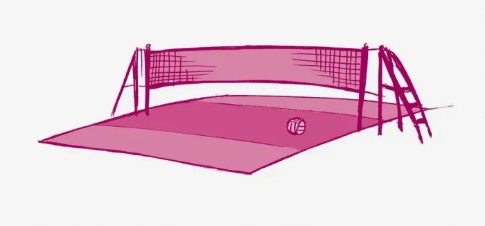 Framed Print : Volleyball pitch with net and ball Framed Print : Volleyball pitch with net and ball