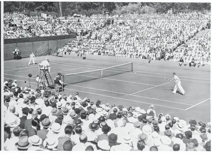 Framed Print : Von Cramm and Crawford on Court Framed Print : Von Cramm and Crawford on Court