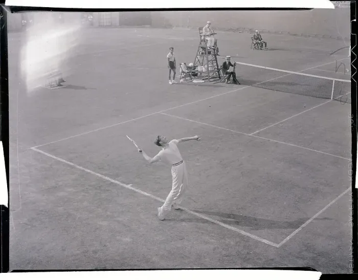 Framed Print : Von Cramm Playing Tennis