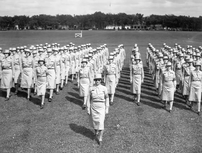 Framed Print : Waac Battalion Practicing Company Drill Framed Print : Waac Battalion Practicing Company Drill