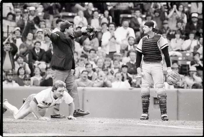 Framed Print : Wade Boggs Safe At Home After Steal