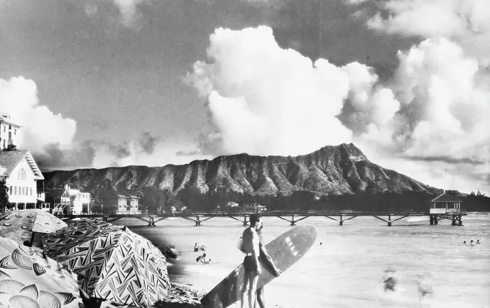 Framed Print : Waikiki Beach and Diamond Head Framed Print : Waikiki Beach and Diamond Head
