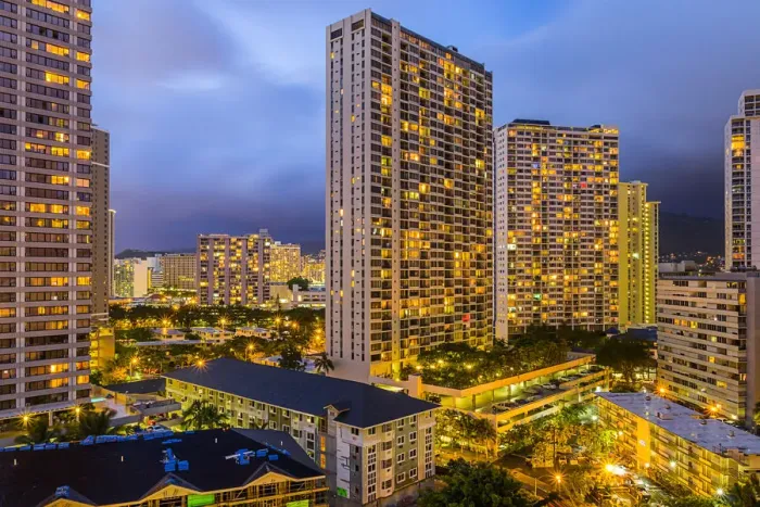 Framed Print : Waikiki Skyline