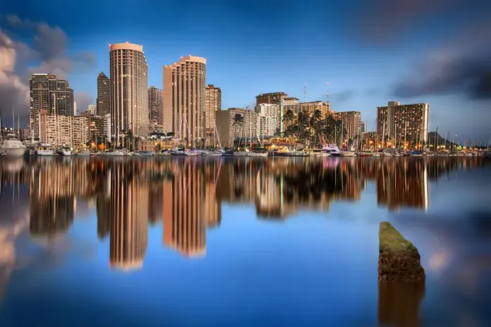 Framed Print : Waikiki Skyline Framed Print : Waikiki Skyline