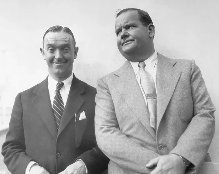 Framed Print : Waist Up Of Laurel And Hardy On Boat Framed Print : Waist Up Of Laurel And Hardy On Boat