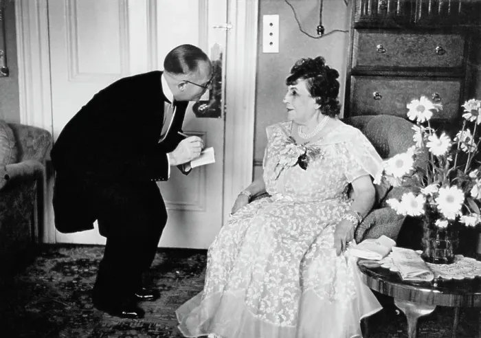 Framed Print : Waiter Visits Imperial Hotel Guest
