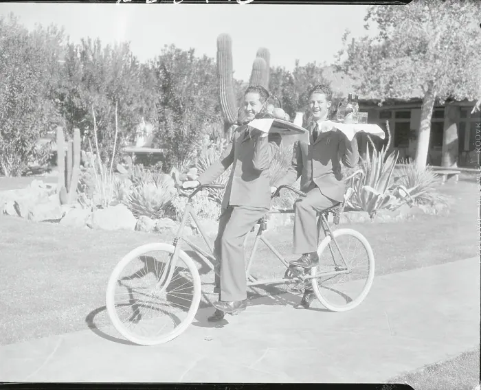 Framed Print : Waiters Riding Bicycle with Trays in Hand Framed Print : Waiters Riding Bicycle with Trays in Hand