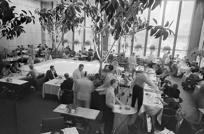 Framed Print : Waiters Serve Tables at the Four Seasons Framed Print : Waiters Serve Tables at the Four Seasons
