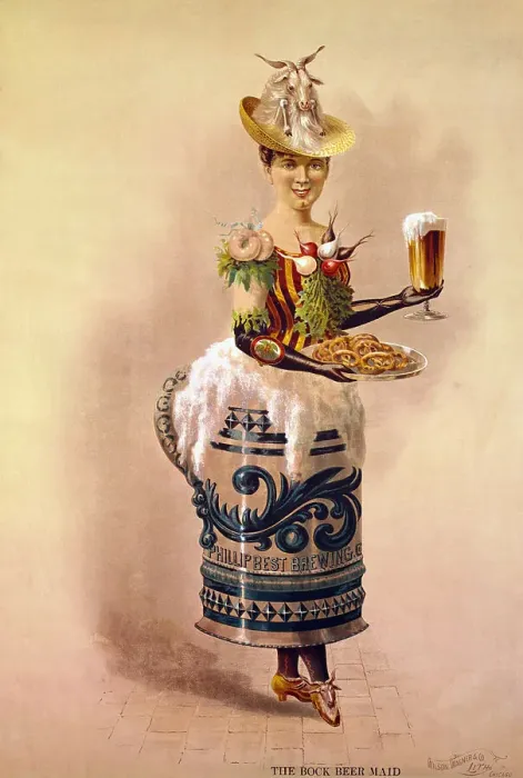 Framed Print : Waitress with Beer and Pretzels Framed Print : Waitress with Beer and Pretzels