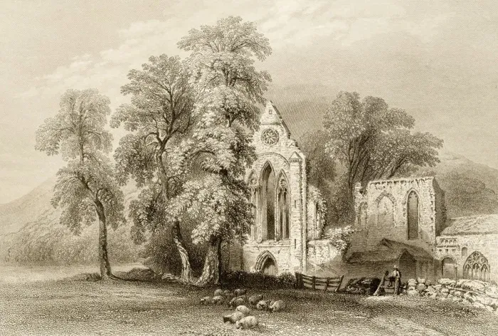 Framed Print : Wales scenery, 19th century engraving Framed Print : Wales scenery, 19th century engraving