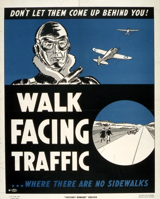 Framed Print : Walk Facing Traffic Framed Print : Walk Facing Traffic