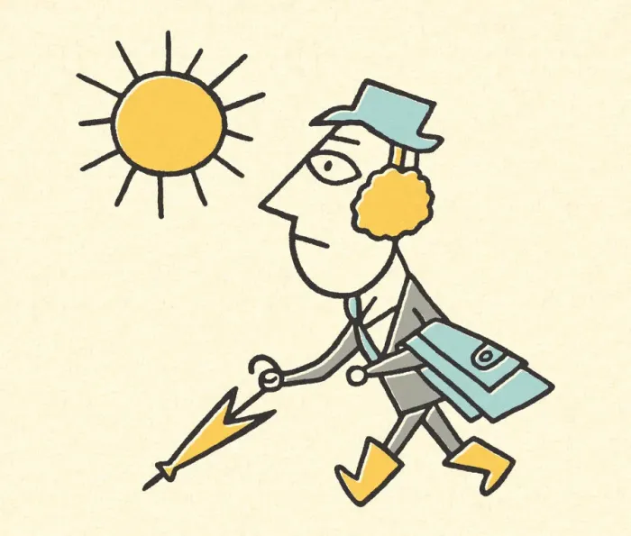 Framed Print : Walking Man Ready For Any Type of Weather