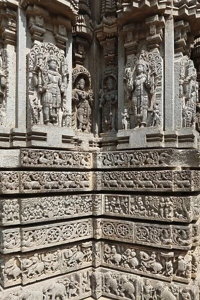 Wall of Kesava Temple, Keshava Temple, Hoysala style, Somnathpur, Somanathapura, Karnataka, South India, India, South Asia, Asia