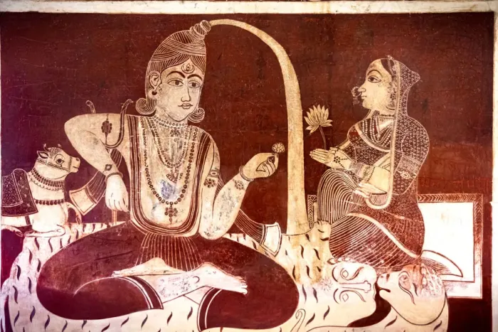 Framed Print : Wall painting mural of Krishna at Lakshminarayan temple in Orchha, Tikamgarh, Madhya Pradesh Framed Print : Wall painting mural of Krishna at Lakshminarayan temple in Orchha, Tikamgarh, Madhya Pradesh