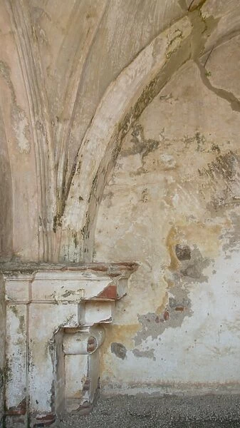 Detail of wall at second floor of ruins of Church and Convent of San Agustin in Antigua Guatemala