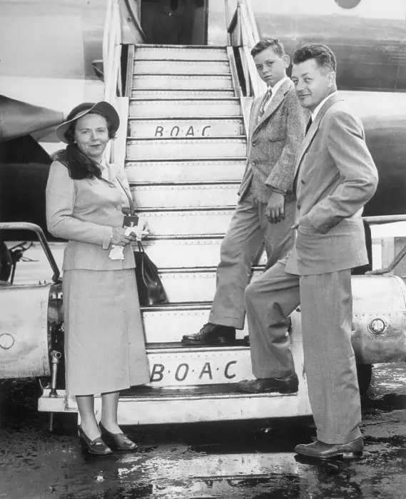 Framed Print : Wallace Stegner with Wife and Son Framed Print : Wallace Stegner with Wife and Son