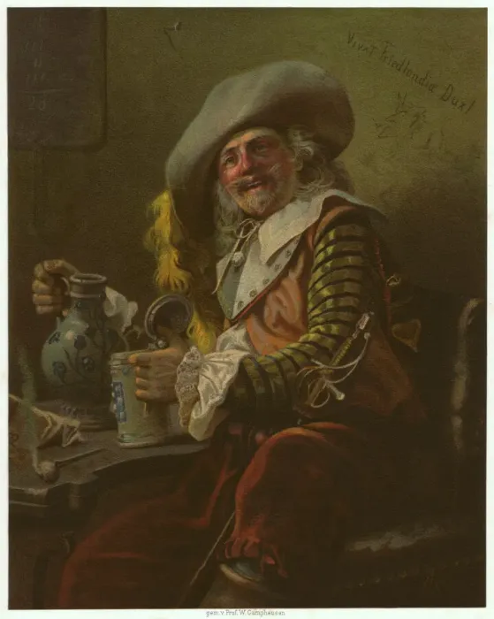 Framed Print : Wallenstein lansquenet, painted by Wilhelm Camphausen (1818-1885), chromolithograph Framed Print : Wallenstein lansquenet, painted by Wilhelm Camphausen (1818-1885), chromolithograph