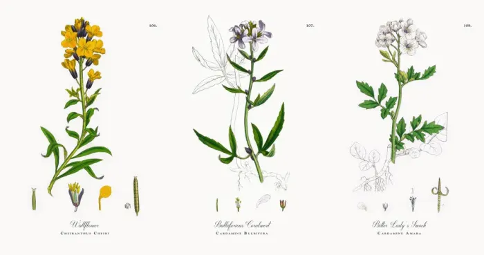 Framed Print : Wallflower, Cheiranthus Cheiri, Victorian Botanical Illustration, 1863 Framed Print : Wallflower, Cheiranthus Cheiri, Victorian Botanical Illustration, 1863