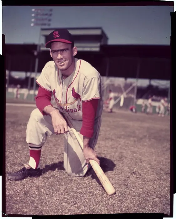 Framed Print : Wally Moon of St. Louis Cardinals Stooping with Baseball Bat Framed Print : Wally Moon of St. Louis Cardinals Stooping with Baseball Bat