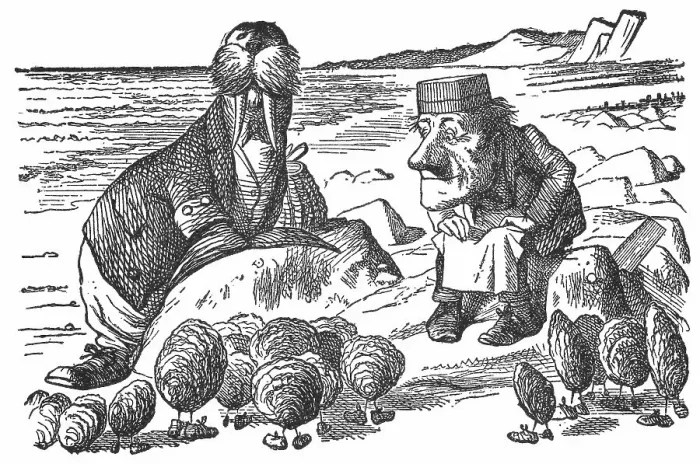 Framed Print : The Walrus and the Carpenter Talking to the Oysters in Through the Looking-Glass Framed Print : The Walrus and the Carpenter Talking to the Oysters in Through the Looking-Glass