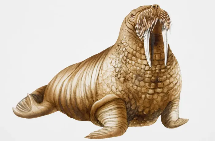Framed Print : Walrus (Odobenus), oblique view Framed Print : Walrus (Odobenus), oblique view
