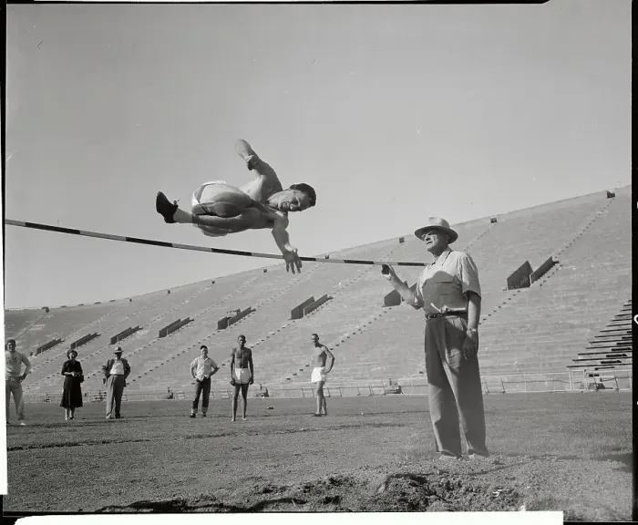 Framed Print : Walt Davis Practicing High Jump Framed Print : Walt Davis Practicing High Jump