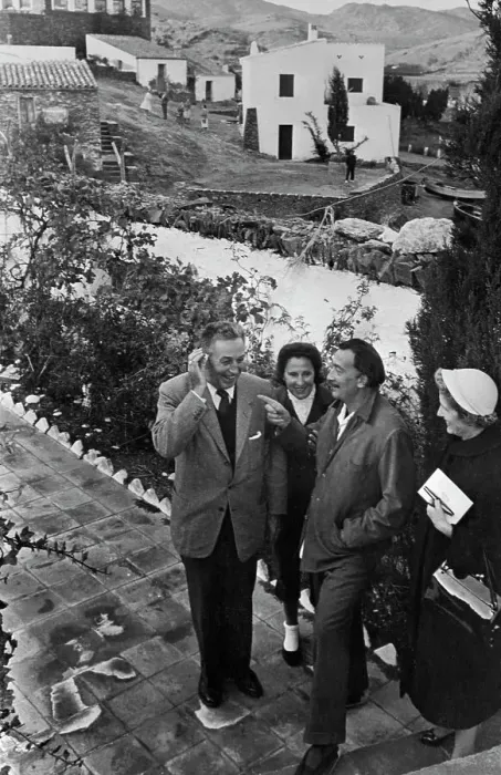 Framed Print : Walt Disney and Dali Friends Standing on Sidewalk Framed Print : Walt Disney and Dali Friends Standing on Sidewalk