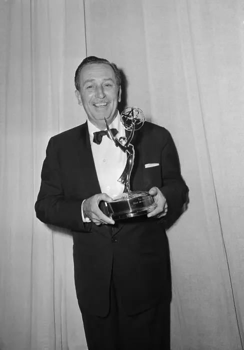 Framed Print : Walt Disney Holding Emmy Award Statue