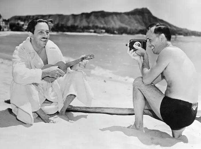 Framed Print : Walt Disney Being Photographed by His Brother Roy Framed Print : Walt Disney Being Photographed by His Brother Roy