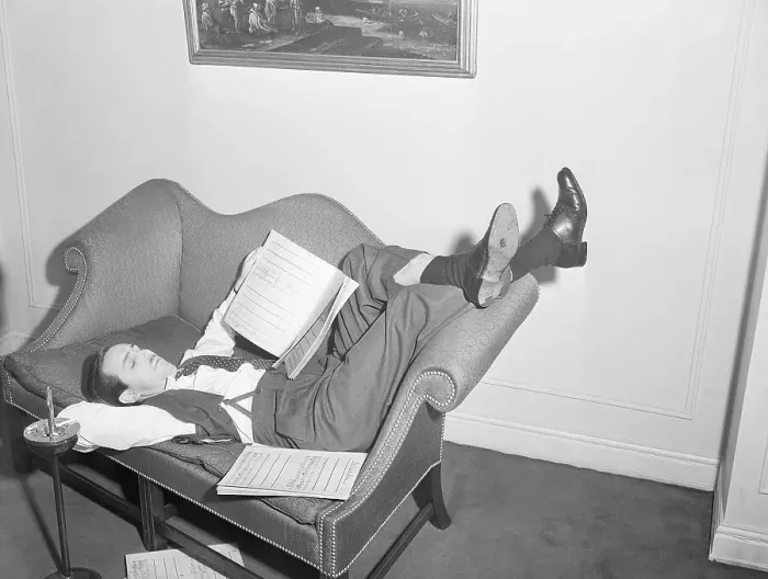 Framed Print : Walt Disney Reclined After Musical Session Framed Print : Walt Disney Reclined After Musical Session