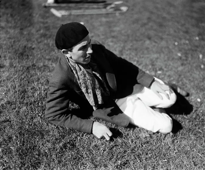 Framed Print : Walt Disney Reclining on Lawn