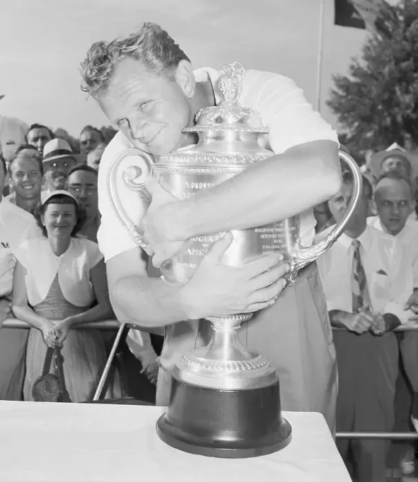 Framed Print : Walter Burkemo Hugging PGA Trophy Framed Print : Walter Burkemo Hugging PGA Trophy